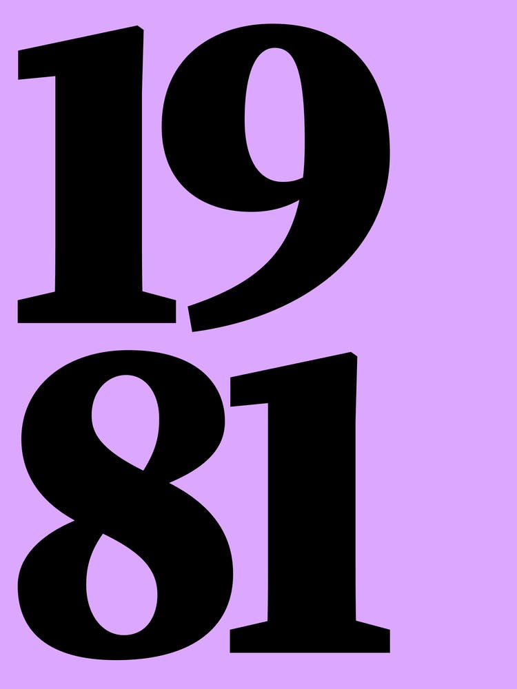 1981 Typography Date Year Word
