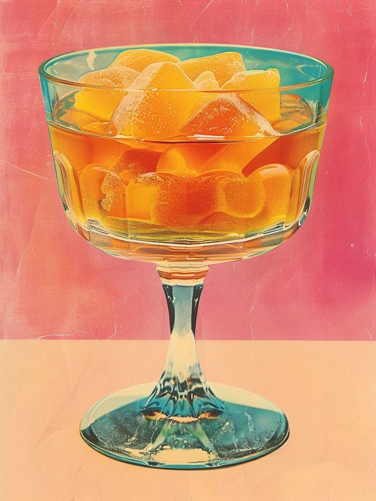 Yellow Jellied Candy Sweets Retro Collage 2