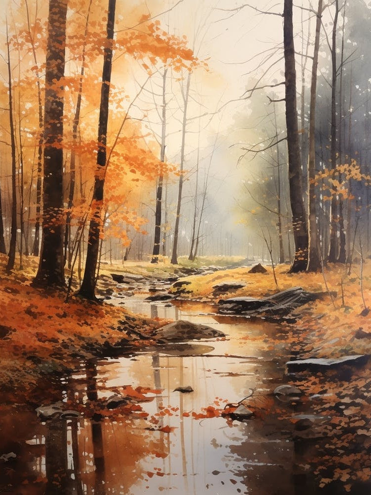 Autumn Forest Landscape Bialowieza Forest Poland 3