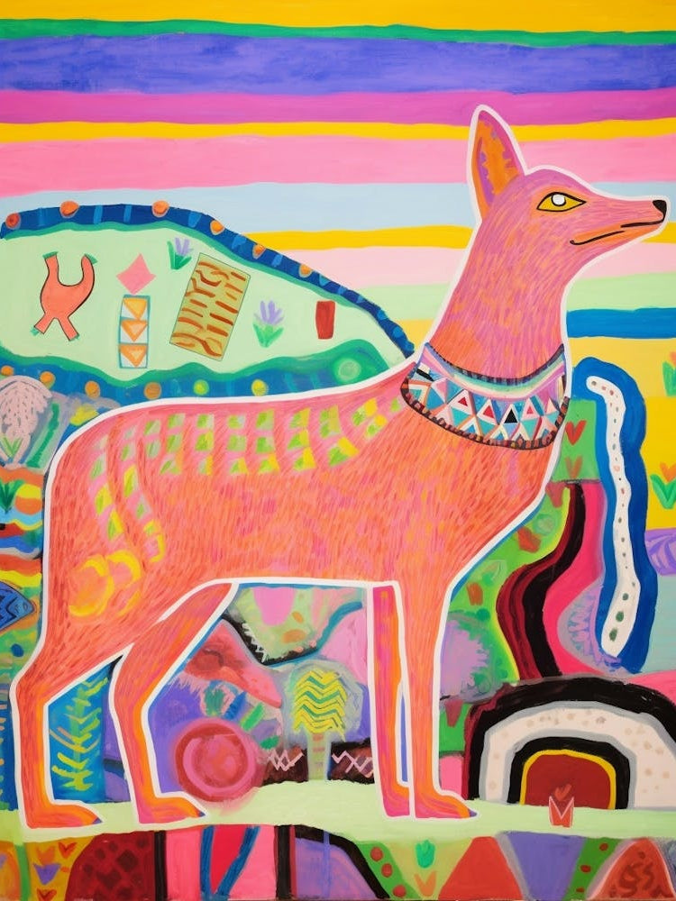 Maximalist Animal Painting Jackal 1