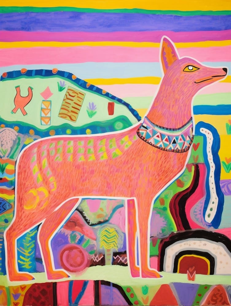 Maximalist Animal Painting Jackal 1