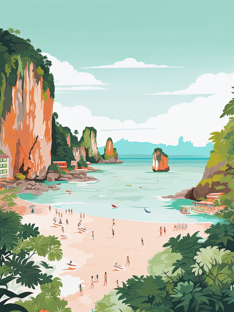 Railay Beach, Krabi, Thailand, Matisse And Rousseau Style 2
