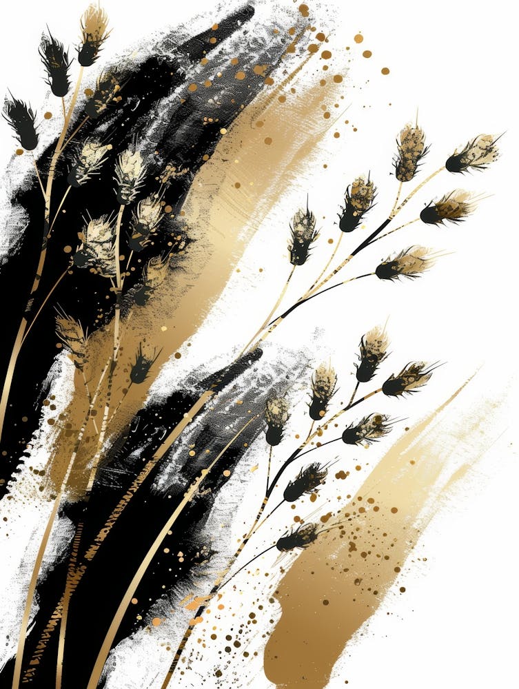 Black And Gold Abstract Painting 12