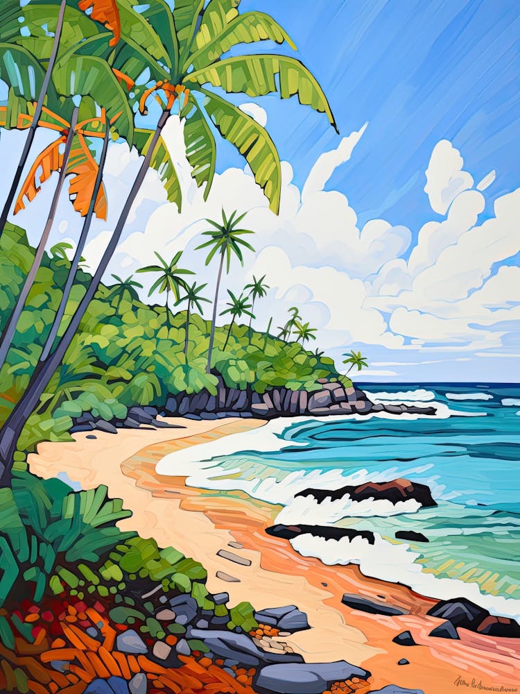 El Yunque Beach, Puerto Rico, Matisse And Rousseau Style 2