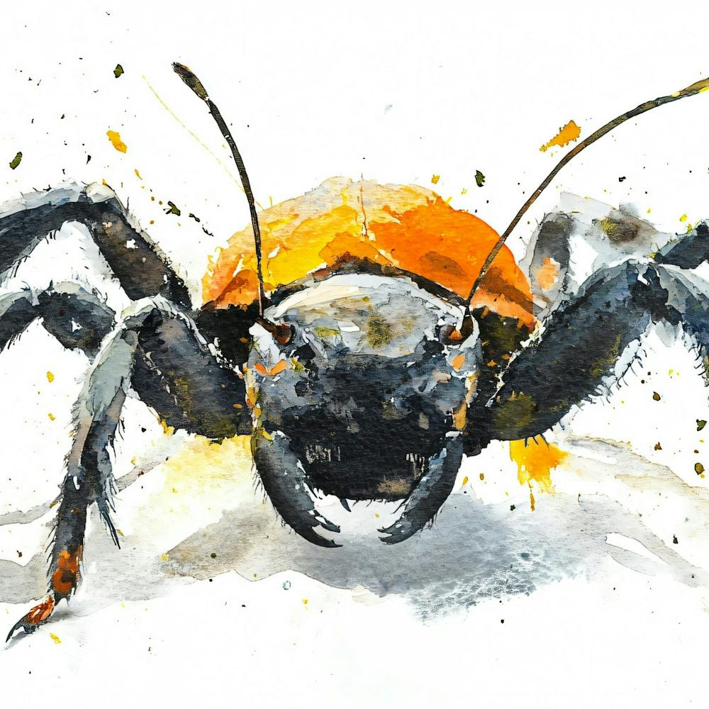 Beetle Watercolor Illustration