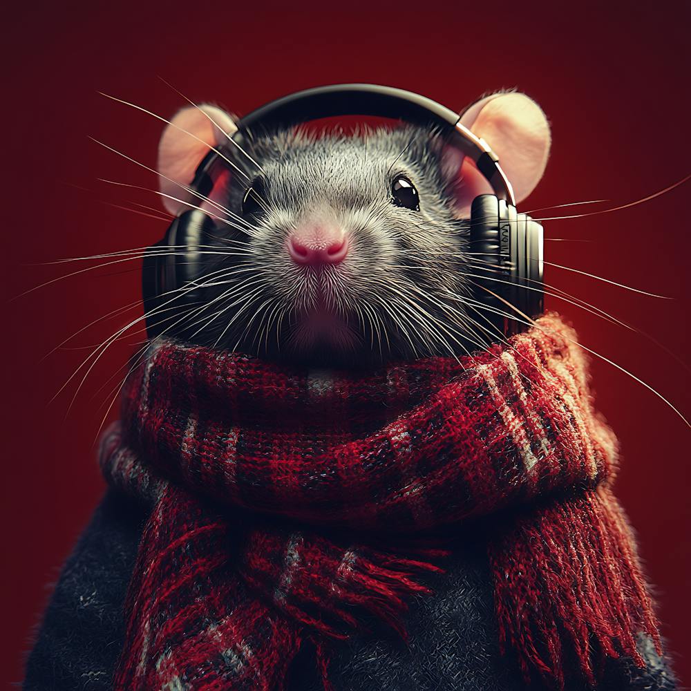 Cool Rat With Headphones 14