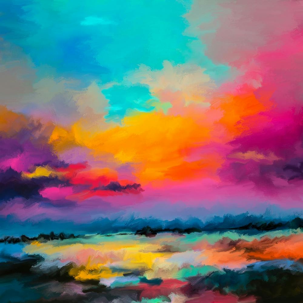 Colorful Nature Painting Square