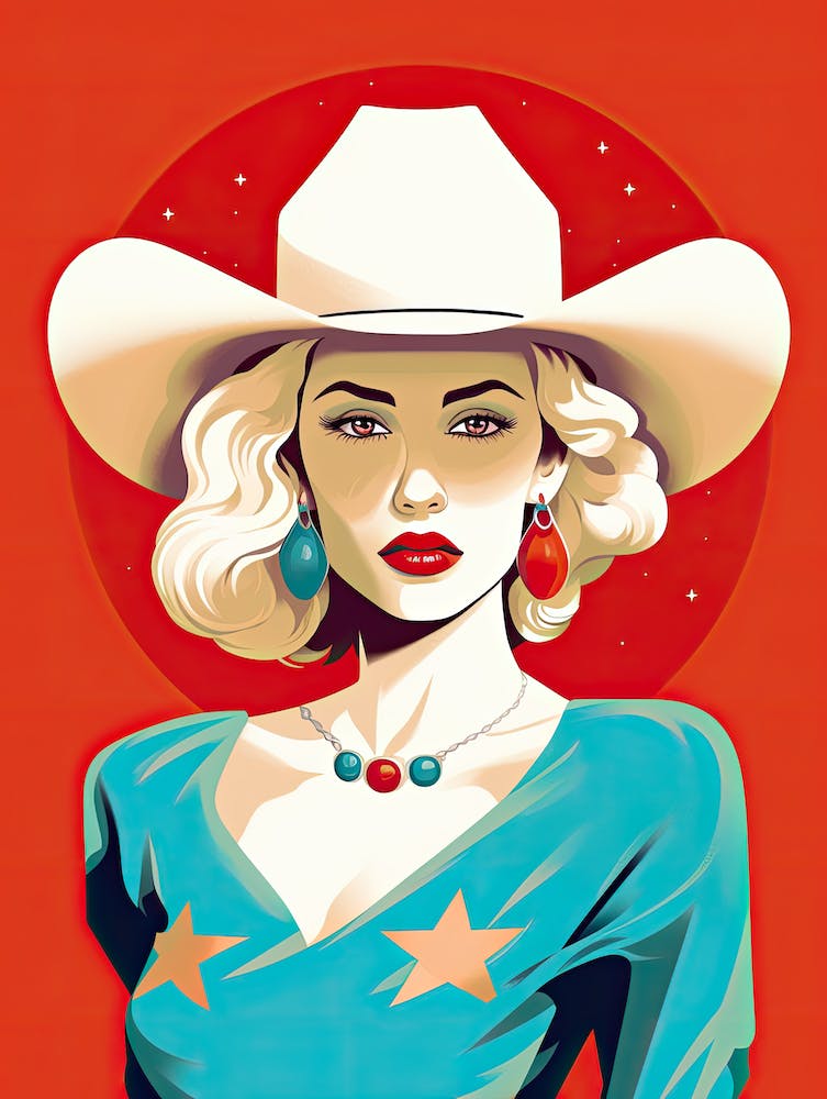 Cowgirl In Cowboy Hat