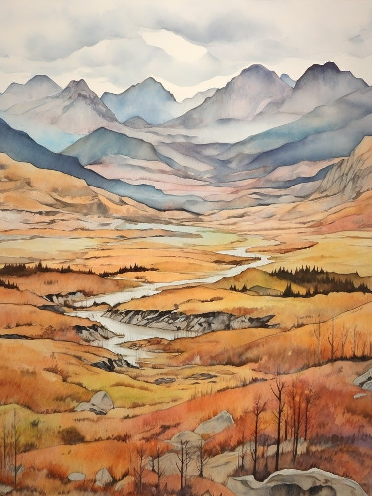 Autumn National Park Painting Jasper National Park Alberta Canada 3