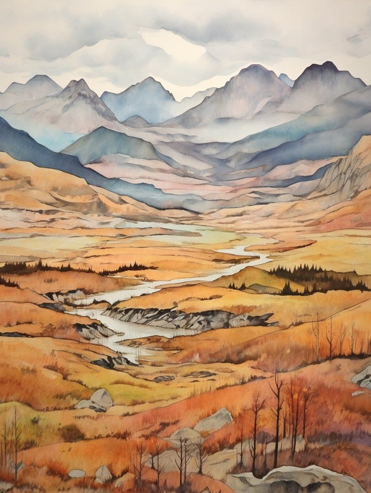 Autumn National Park Painting Jasper National Park Alberta Canada 3
