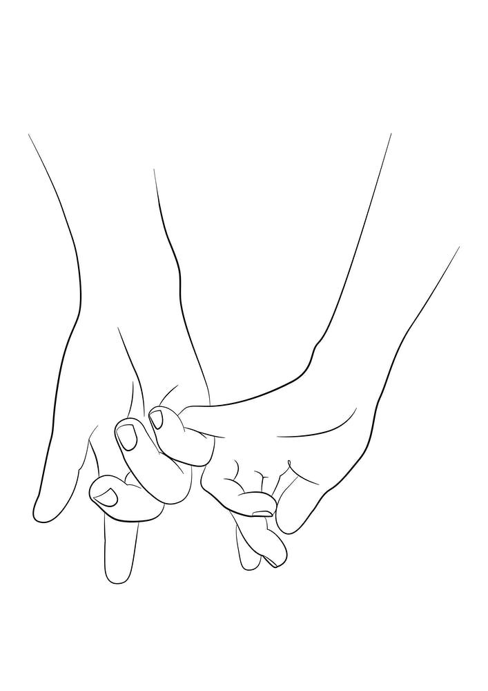 Hands Pinky Promise Line