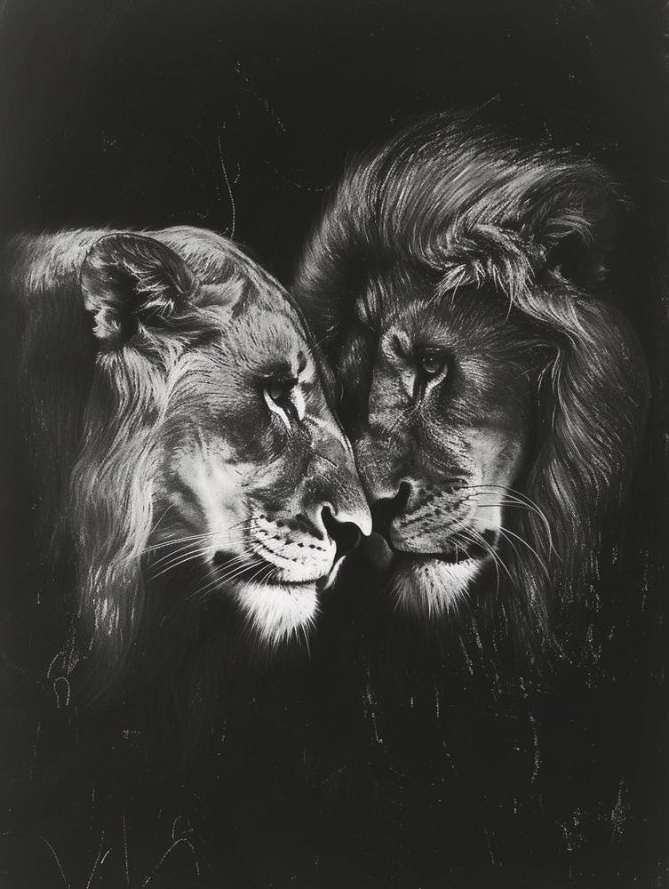 Barbary Lion Charcoal Drawing Rituals 2