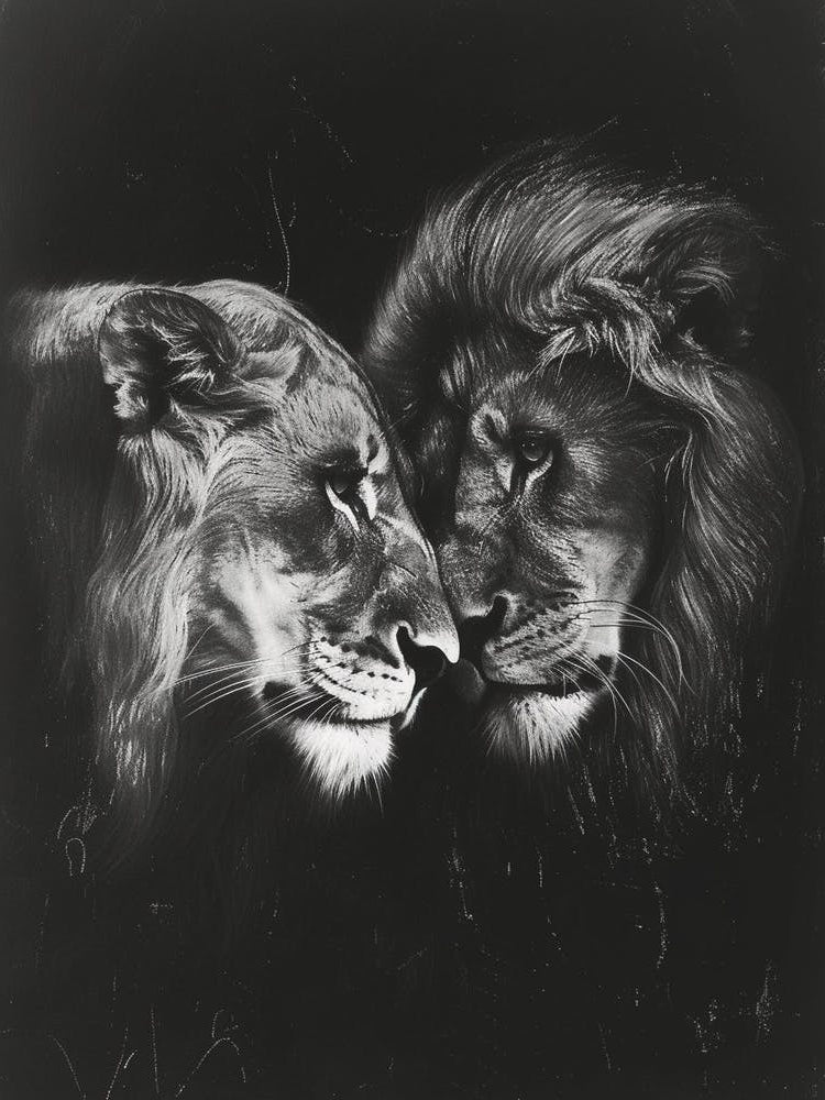 Barbary Lion Charcoal Drawing Rituals 2