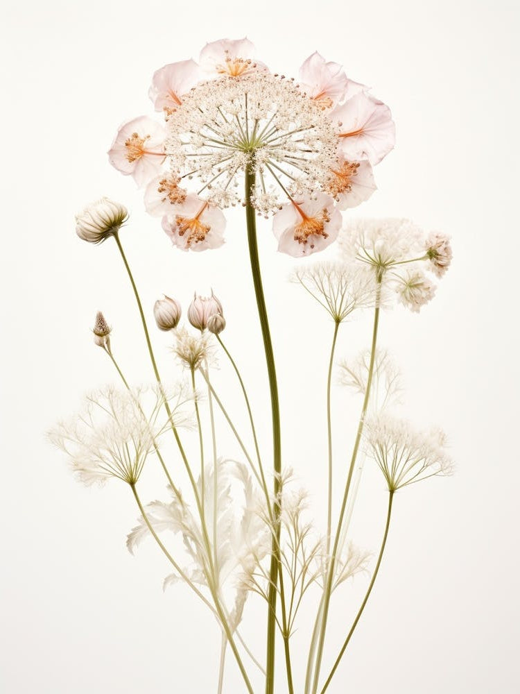 Pressed Wildflower Botanical Art Queen Annes Lace 2