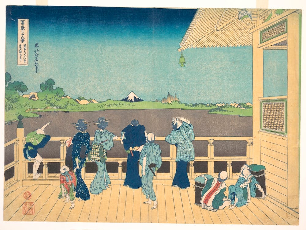 Sazai Hall At The Temple Of The Five Hundred Arhats, Katsushika Hokusai 1