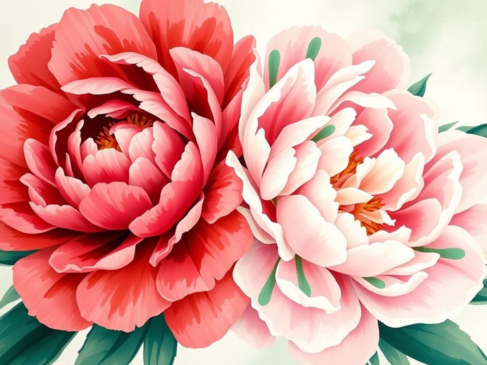 Two Peonies
