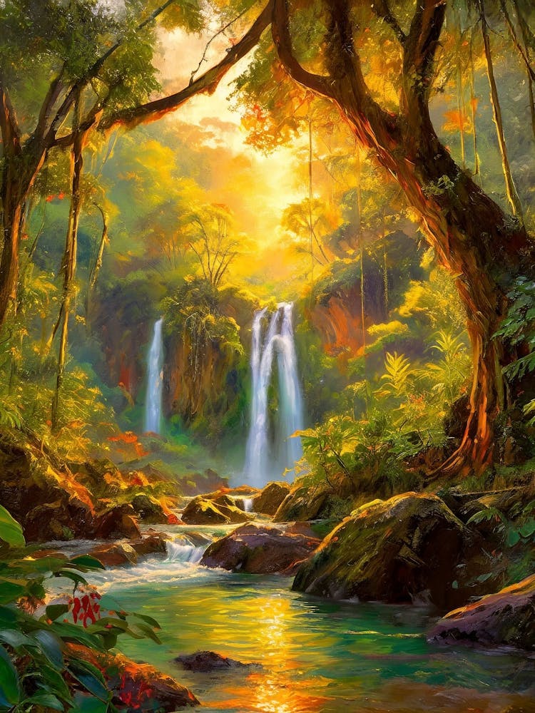 Waterfalls In The Jungle