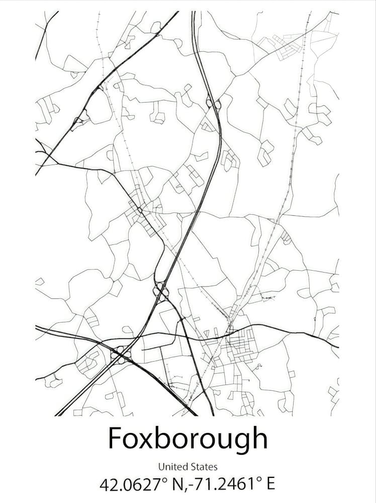 Foxborough,United States Minimalist Map