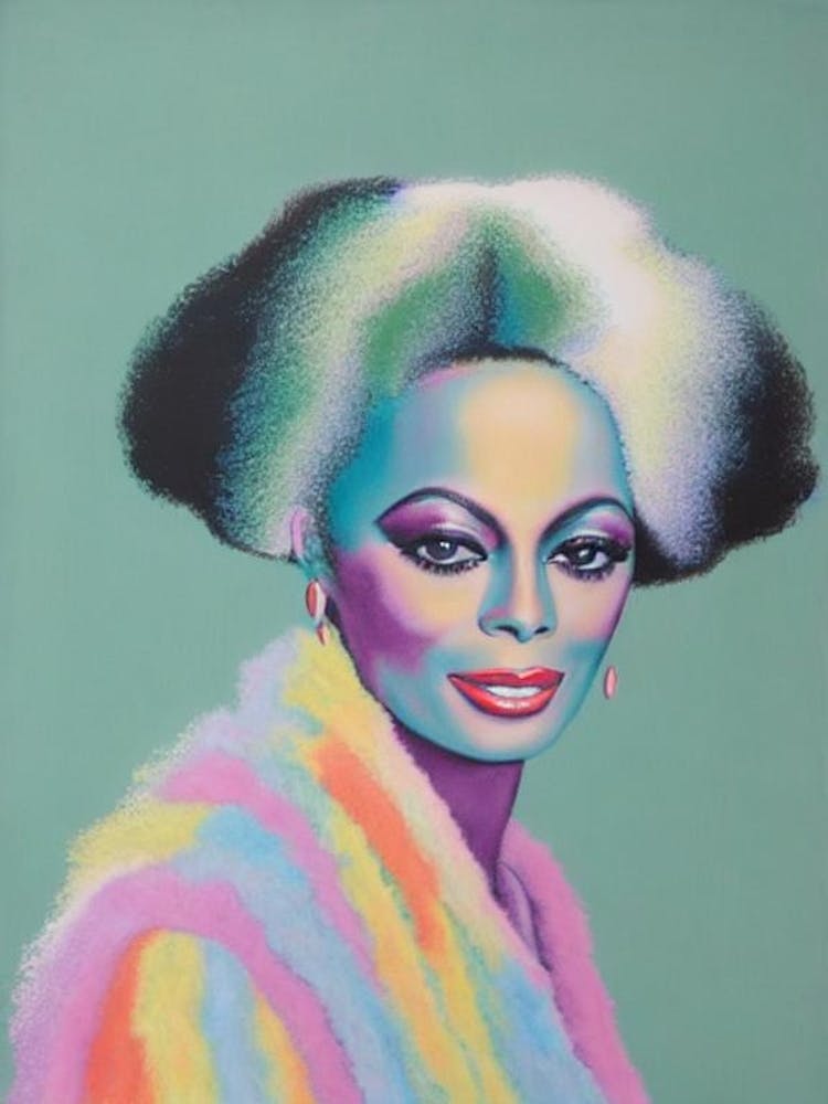 Diana Ross Colourful Illustration