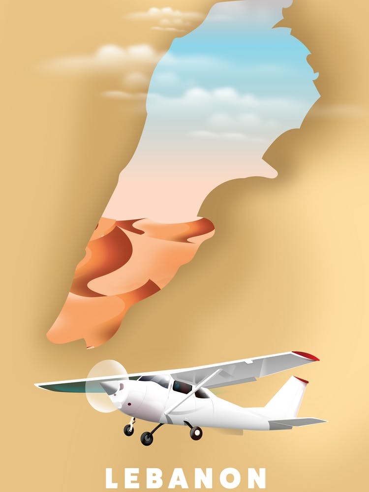 Lebanon Travel poster map
