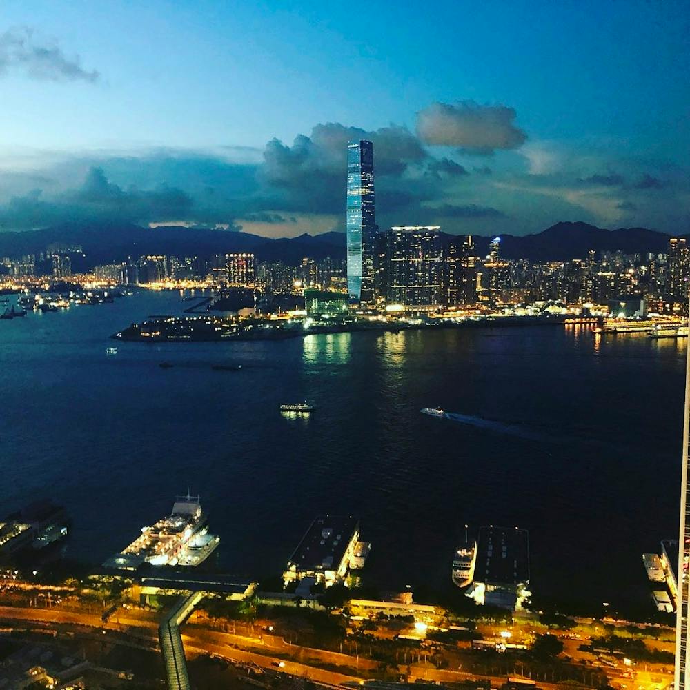 View to Kowloon across Victoria Harbour, Hong Kong