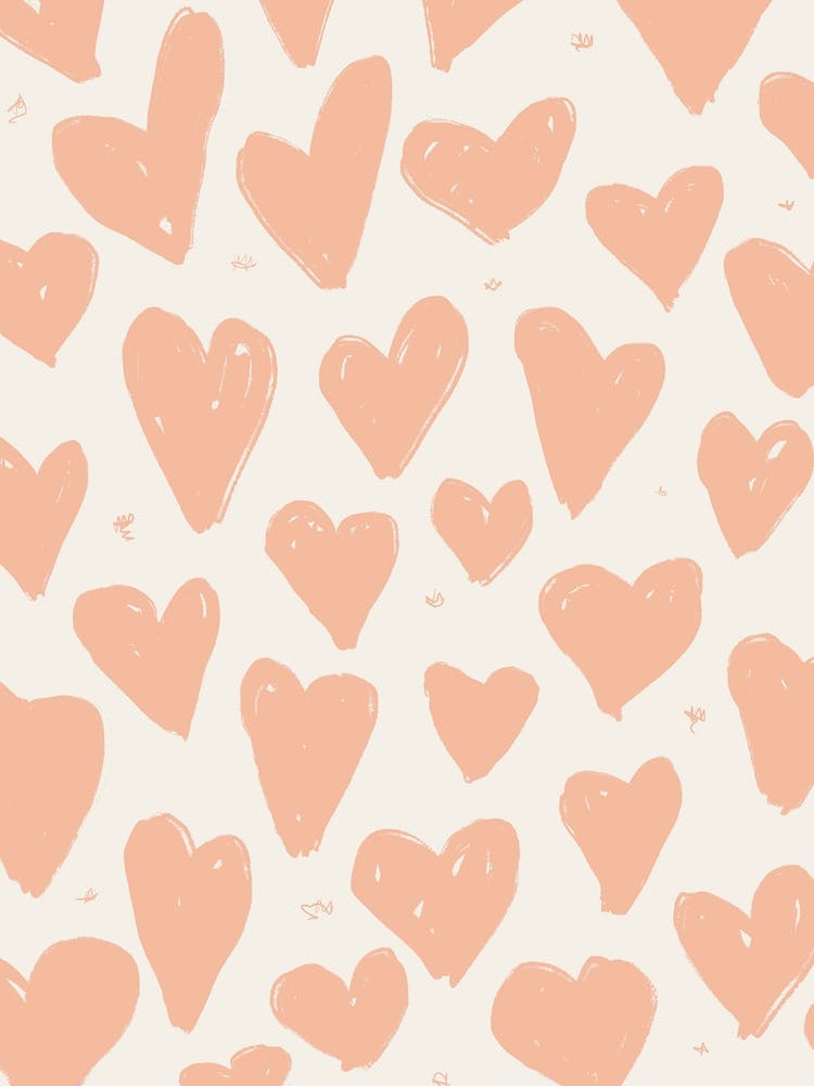 Hearts Pattern 1 Peach Pink