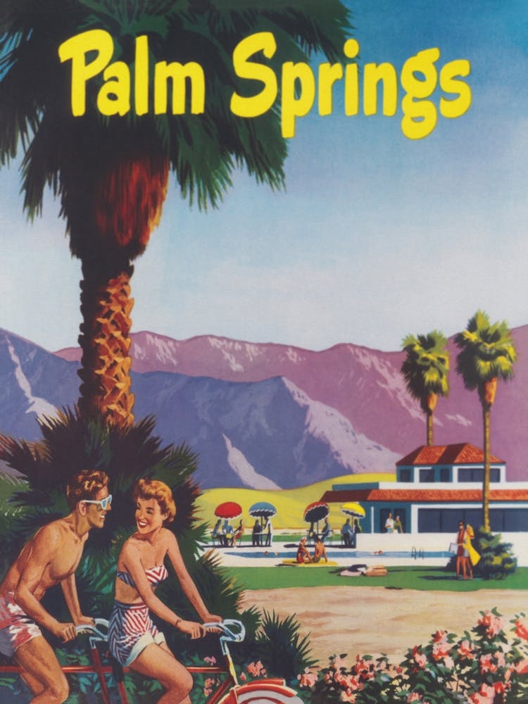 Palm Springs California Retro Vintage Travel Poster