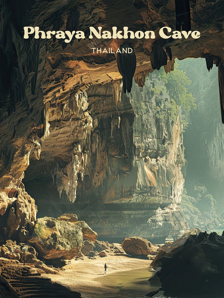 Phraya Nakhon Cave Bucket List Art Illustration