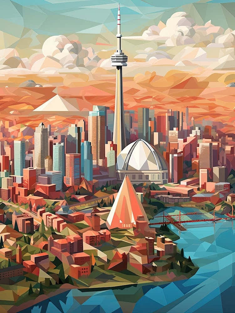 Toronto, Canada, Geometric Illustration 2