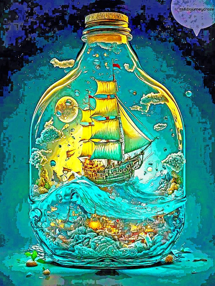 Boat art in glass bottles 3