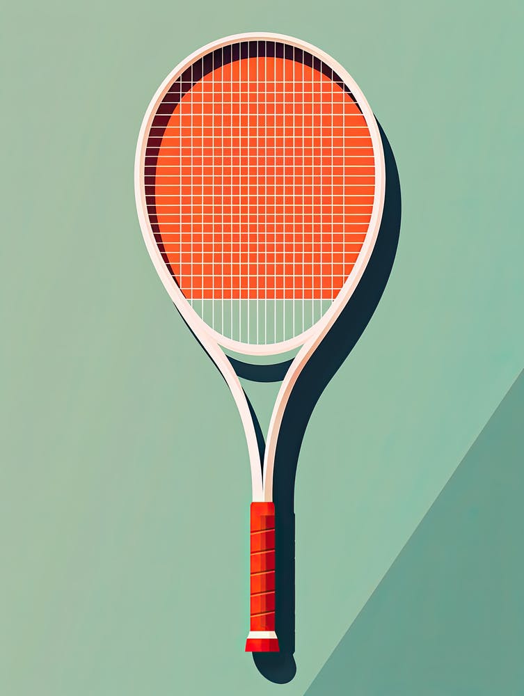 Tennis Racket On A Green Background
