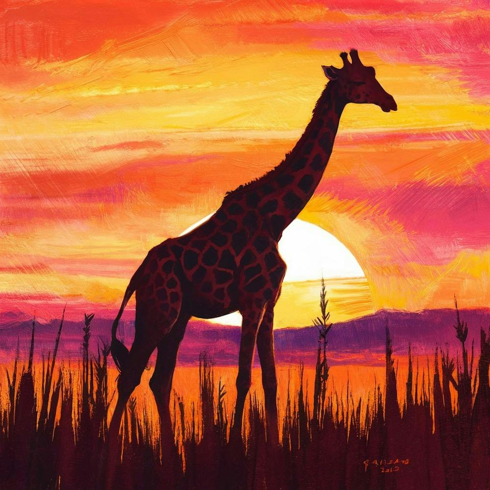 Sunset Giraffe 1