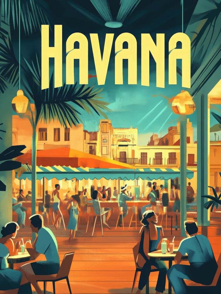 Aihrgdesign A 1970s Inspired Travel Poster For Havana 4