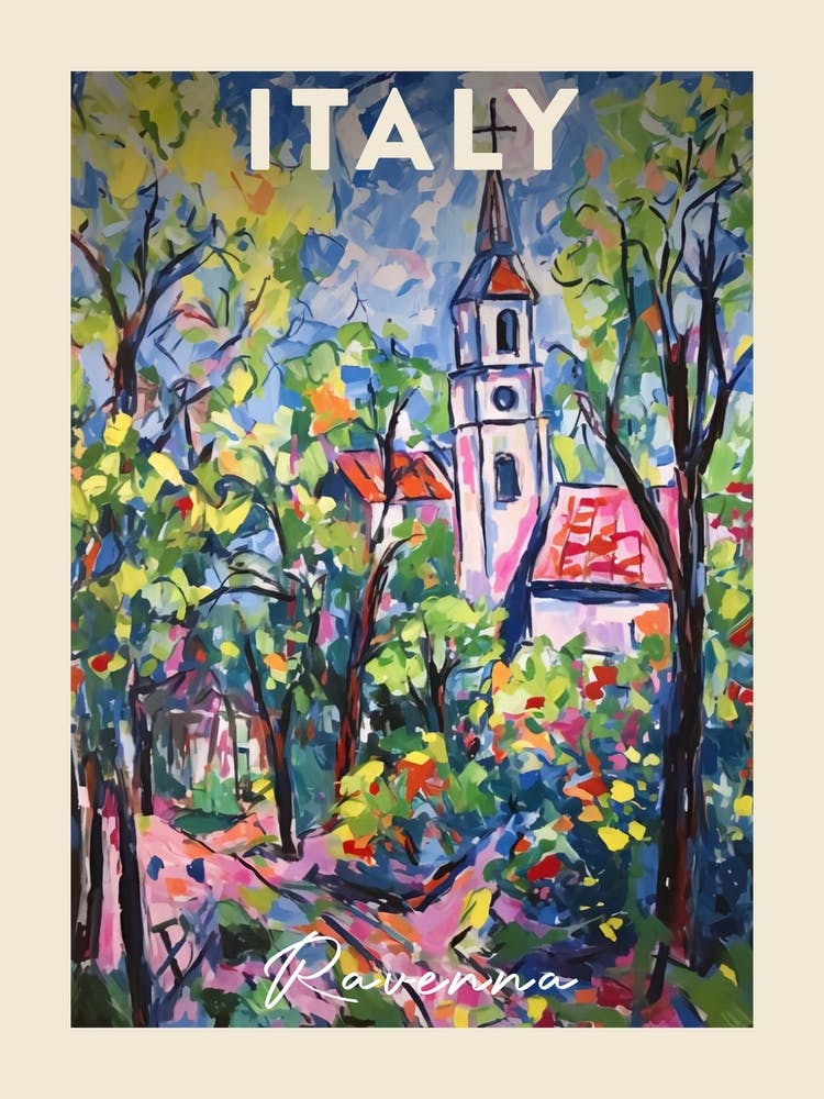 Ravenna Italy 2 Fauvist Painting Travel Poster