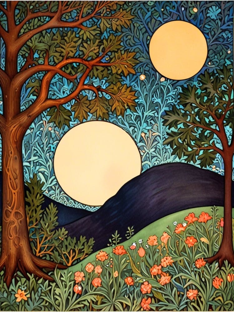 William Morris Moonlight In The Woods 157