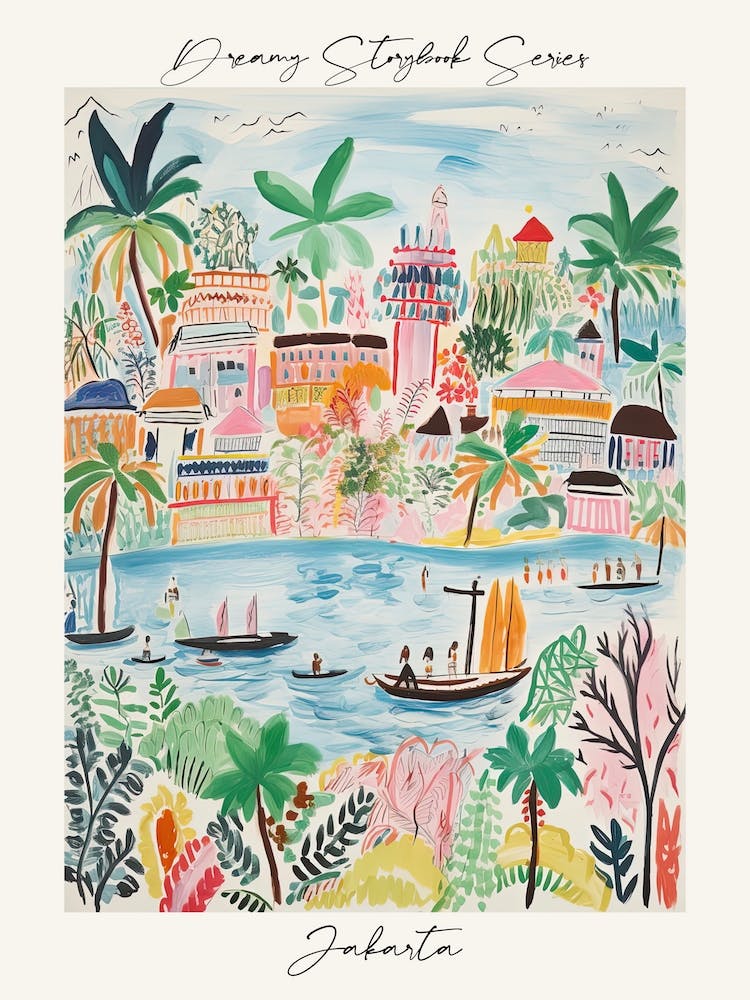Affiche de Jakarta, Illustration de conte de fées onirique 1