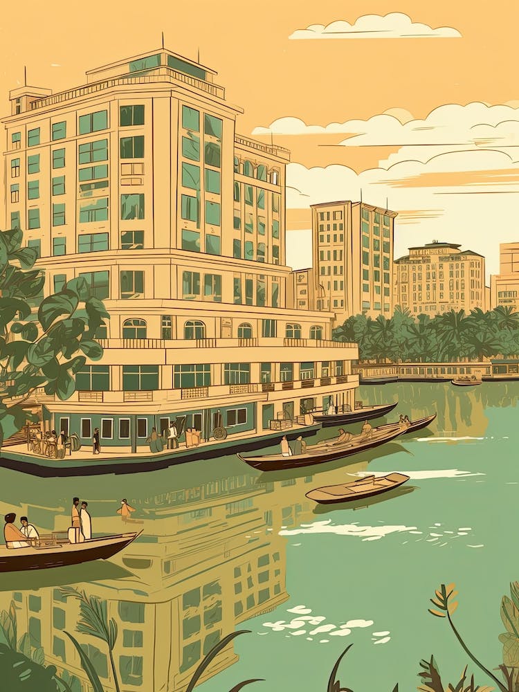 Dhaka Bangladesh Travel Illustration 2
