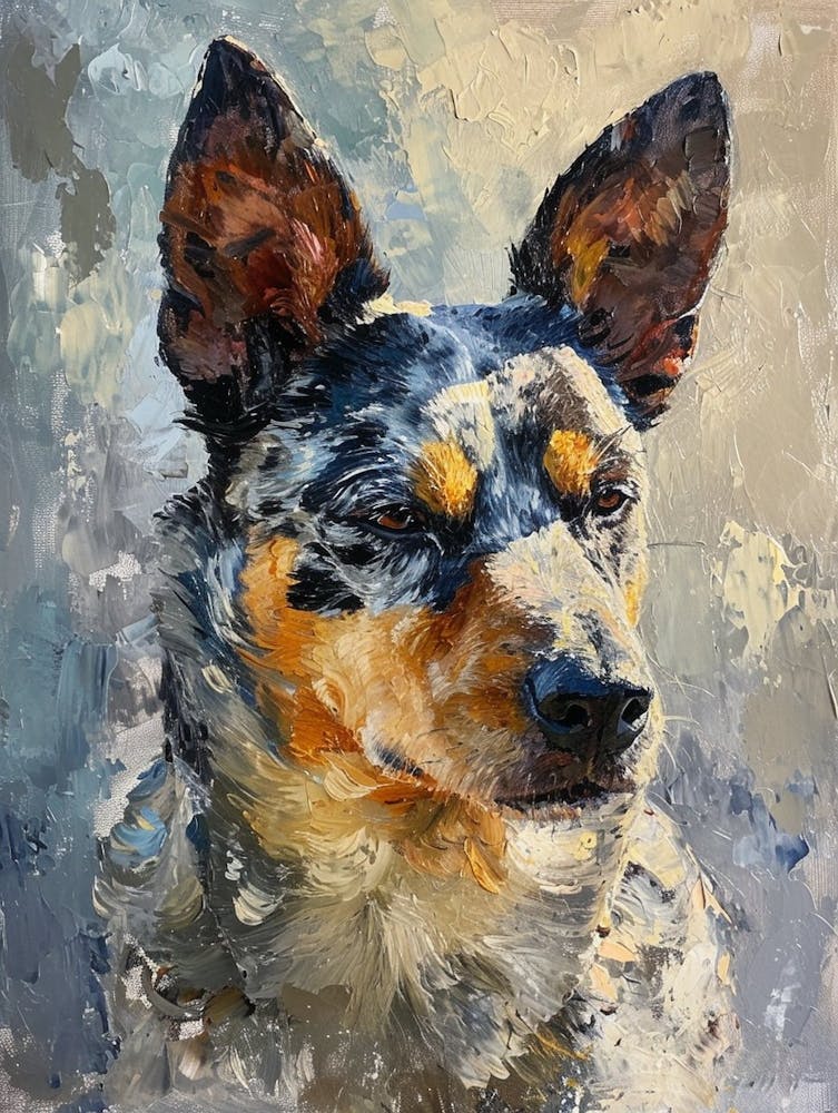 Australian Shepherd Dog  Acrylic Painting 8