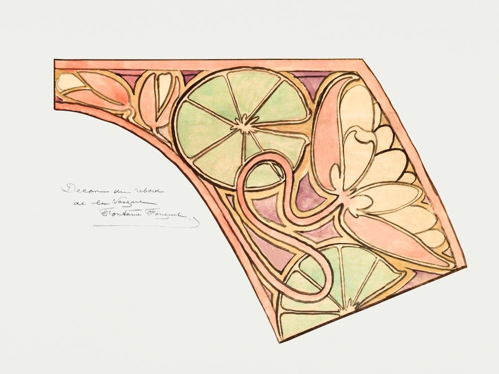 Decor Of The Basin Rim Of The Fouquet Boutique Fountain, Alphonse Mucha