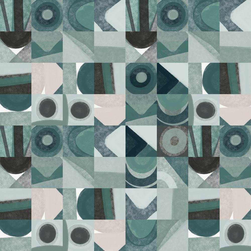 Mid Century Grid Pattern Four Square