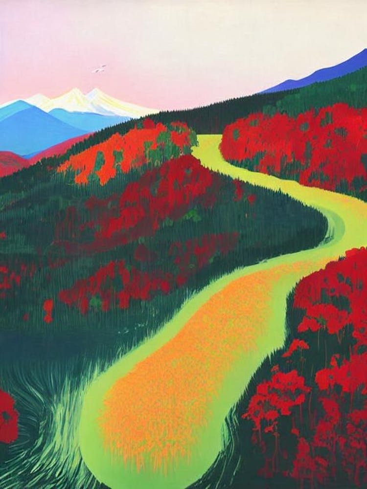 Fuji Hakone Izu National Park 1 Japan Abstrait Coloré