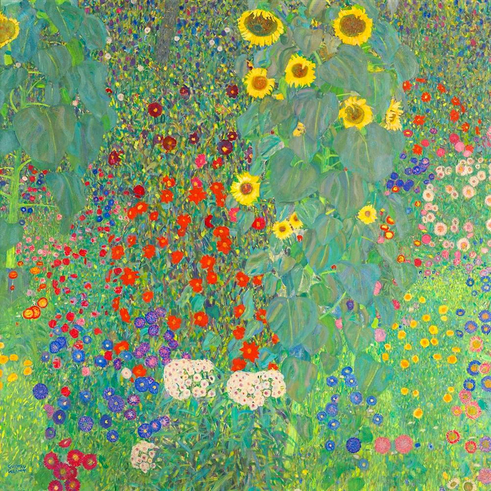 Gustav Klimt 1907,Farm Garden With Sunflowers