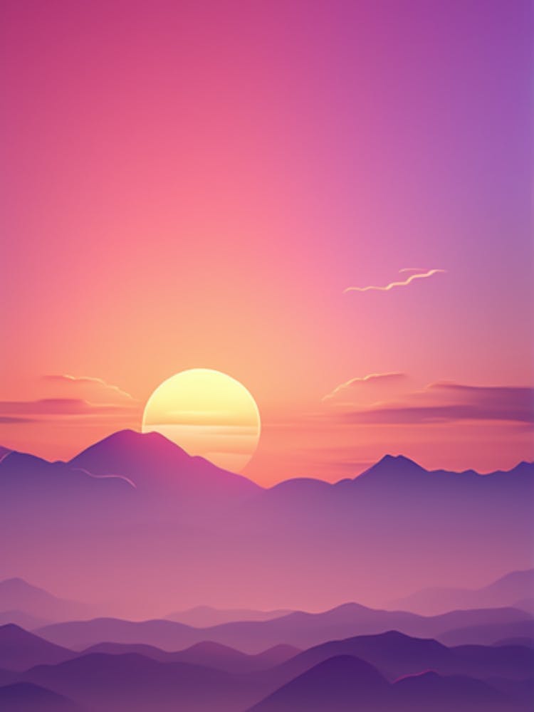 Sunset Over The Mountains