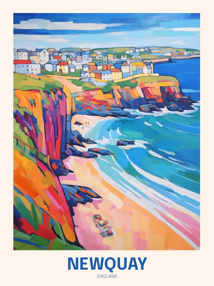 Newquay England 5 Uk Travel Poster