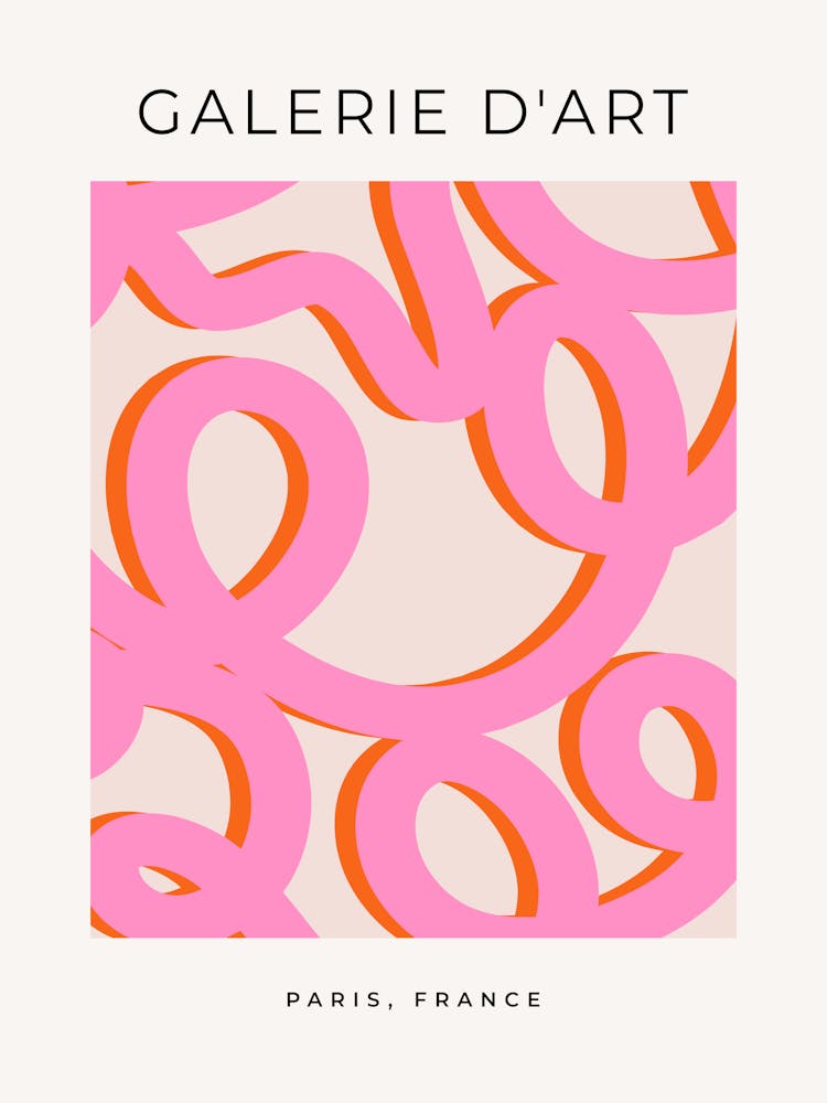 Pink Retro Abstract Lines