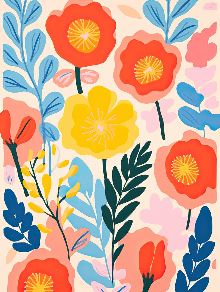 Petal Palette Bliss; Inspired By Henri Matisse'S Flower Market Reverie
