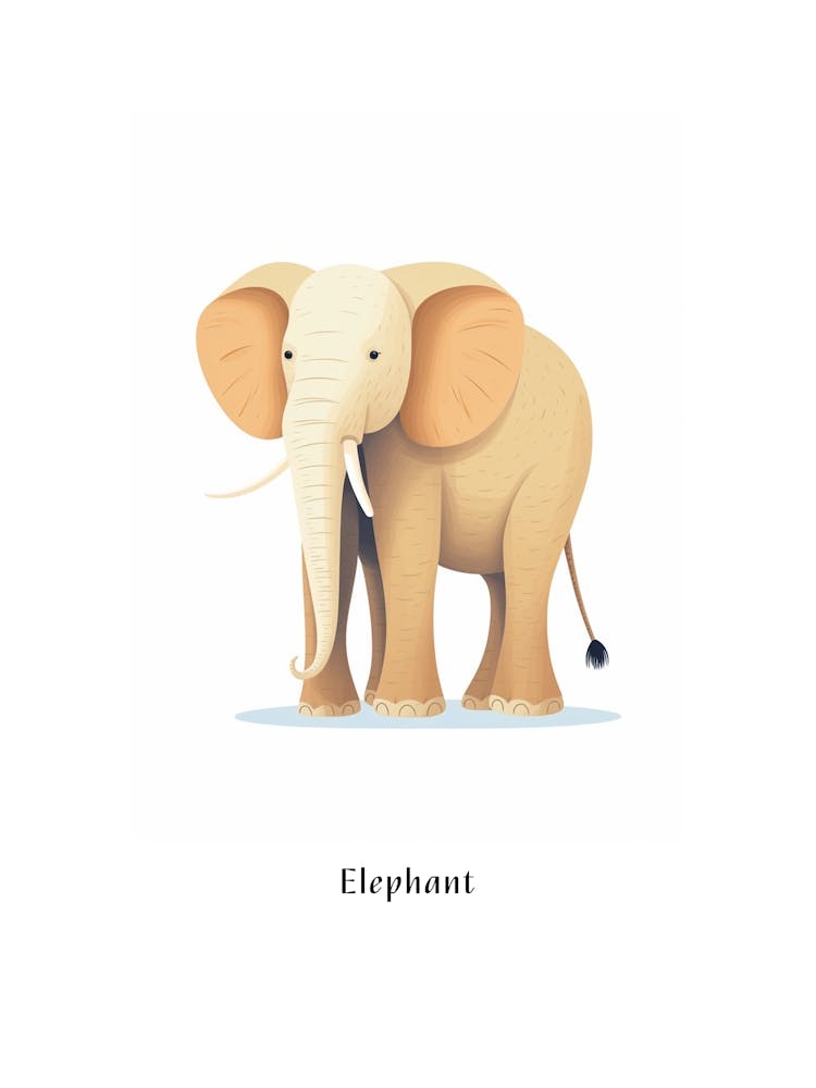 Elephant Kids Animal Poster
