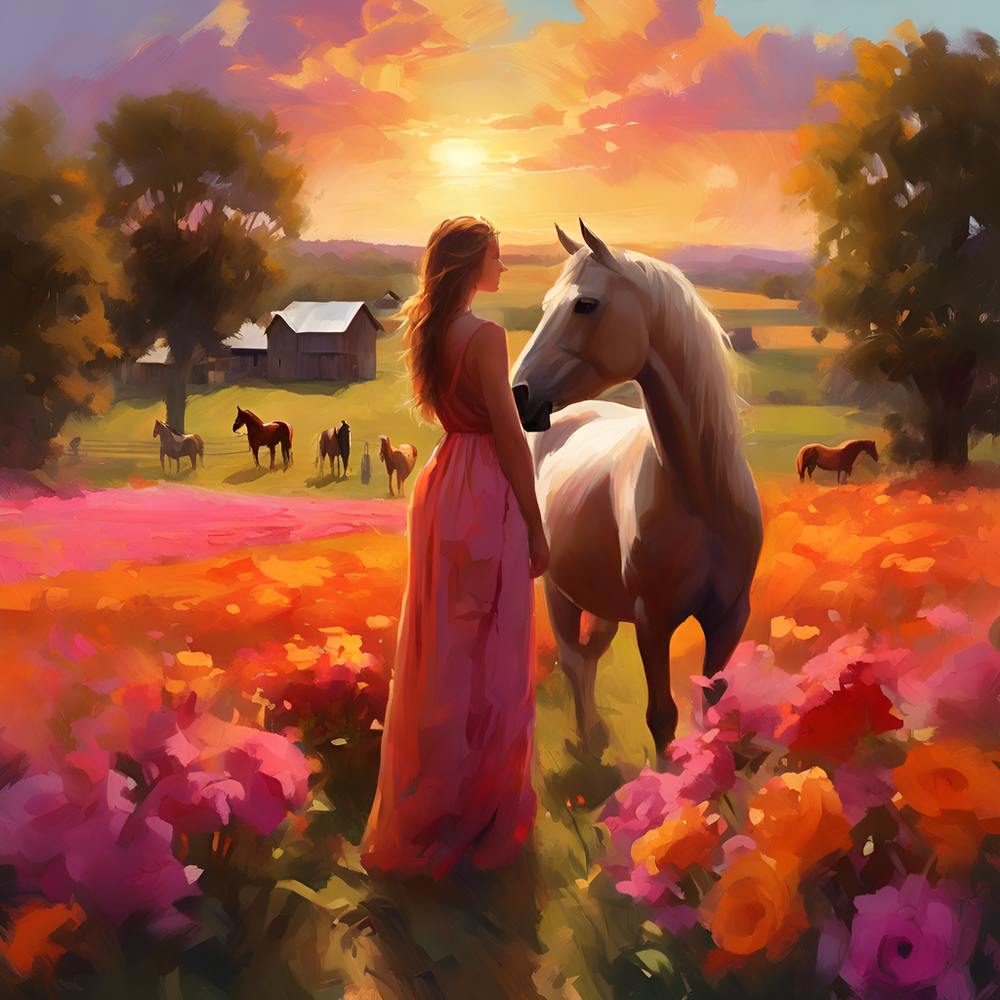 Girl And A Horse
