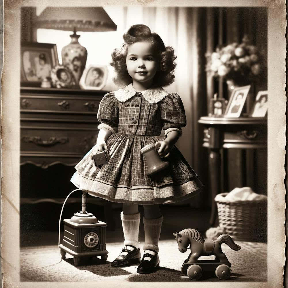 Little Girl With Toys