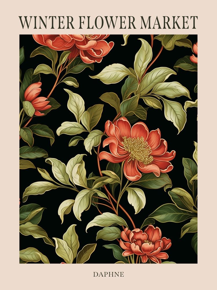 Daphne 1 Winter Flower Market Poster